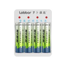 罗卜微能 5/7号充电电池 快充通用 4节装+智能混充4槽充电器