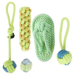 HELLOJOY 宠物狗玩具幼犬耐咬磨牙棉绳球小狗泰迪边牧金毛互动拔河5件套