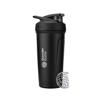Blender Bottle 不锈钢运动保温杯水杯 便携式男女健身杯子 带不锈钢搅拌球 OWL吸管保温杯 藏青色355ml