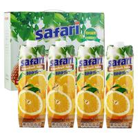 safari 萨法瑞 100%葡萄柚汁 1L*4瓶