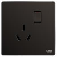 ABB 轩致系列 AF228-885 16A一开三孔插座 黑色