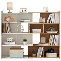 北欧原木风可伸缩旋转置物架客厅书房大容量收纳书架书柜储物柜