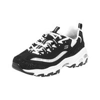 斯凯奇(Skechers)甜心熊秋冬老爹鞋子女士蕾丝网面透气厚底增高运动休闲鞋896085 BKW黑色/白色 38