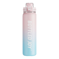 吨吨 BOTTLED JOY 吨吨桶保温杯316不锈钢渐变畅吨吨杯热水杯 时尚便携男女保暖杯 1L漫粉蓝-316不锈钢-双饮