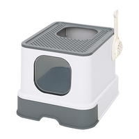 华元宠具（hoopet）猫砂盆全封闭防外溅防臭超大号猫沙盆猫屎盆猫厕所猫咪用品象牙白