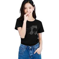 真维斯旗下纯棉T恤女夏卡通印花宽松上衣韩版舒适圆领短袖t恤女