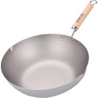 YOSHIKAWA 吉川 日本COOKPAL超轻纯钛炒锅 钛锅少油烟无涂层不粘锅 纯钛炒锅+锅盖+锅铲 33cm