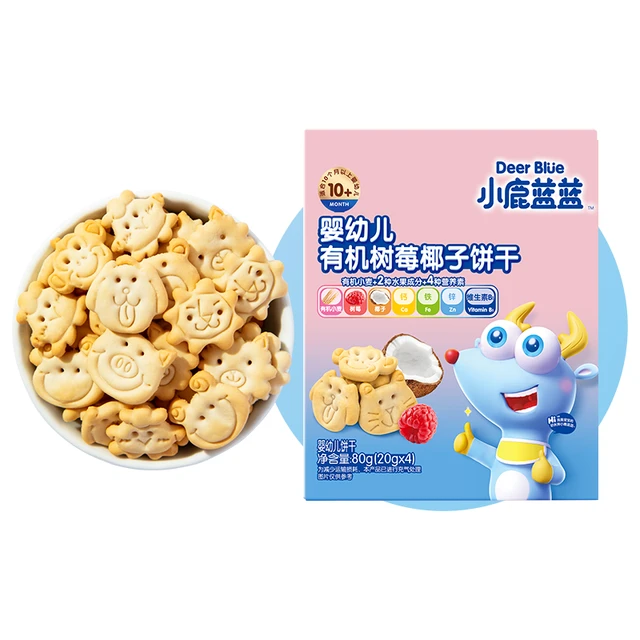 Deer Blue 小鹿蓝蓝 婴幼儿有机树莓椰子饼干 10月+款