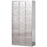 ZHONGWEI 中伟 不锈钢十八门更衣柜铁皮柜办公柜储物柜员工柜多门柜寄存包柜鞋柜碗柜201