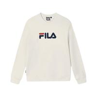 FILA 斐乐款套头卫衣25秋冬季休闲宽松长袖加绒保暖上衣 蒸汽白-IV XS 160/84A/XS