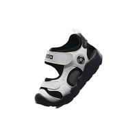 安踏 儿童凉鞋婴童鞋2025夏季魔术贴包头防撞软弹沙滩鞋 黑/雪花白0036-2 26