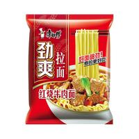 康师傅泡面劲爽红烧爆椒牛肉袋面方便面夜宵整箱