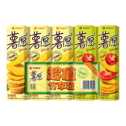 好丽友 薯愿薯片5连盒休闲零食番茄味膨化礼物零食礼包非油炸小吃