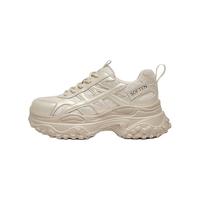 百思图2025秋季老爹鞋时尚休闲运动厚底增高女鞋鞋D3656CM5 金色 40