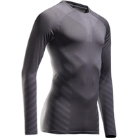 DECATHLON 迪卡侬 衣服男秋季运动训练跑步速干上衣紧身衣RUNR 灰色 M
