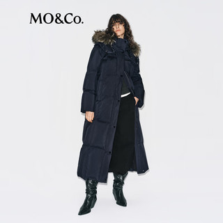 MO&Co.羽绒服2025冬90鸭绒抗寒毛领三防【轻暖漫游系列】MBE4EINT11 黑色 XS /155