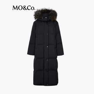 MO&Co.羽绒服2025冬90鸭绒抗寒毛领三防【轻暖漫游系列】MBE4EINT11 黑色 XS /155