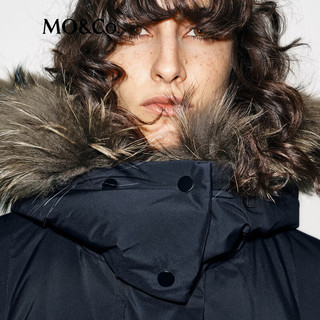 MO&Co.羽绒服2025冬90鸭绒抗寒毛领三防【轻暖漫游系列】MBE4EINT11 黑色 XS /155