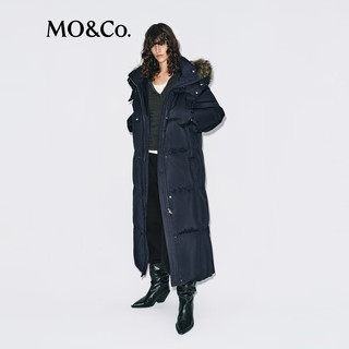 MO&Co.羽绒服2025冬90鸭绒抗寒毛领三防【轻暖漫游系列】MBE4EINT11 黑色 XS /155