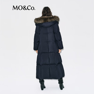 MO&Co.羽绒服2025冬90鸭绒抗寒毛领三防【轻暖漫游系列】MBE4EINT11 黑色 XS /155
