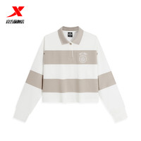 特步运动卫衣卫裤男款针织加绒保暖运动裤长裤圆领卫衣运动套头衫 奶咖棕-女常规0034 M