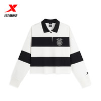 特步运动卫衣卫裤男款针织加绒保暖运动裤长裤圆领卫衣运动套头衫 正黑色-女常规0034 3XL