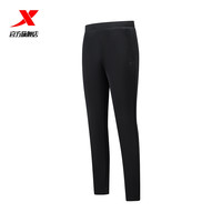 特步运动卫衣卫裤男款针织加绒保暖运动裤长裤圆领卫衣运动套头衫 正黑色-女针织0046 XL