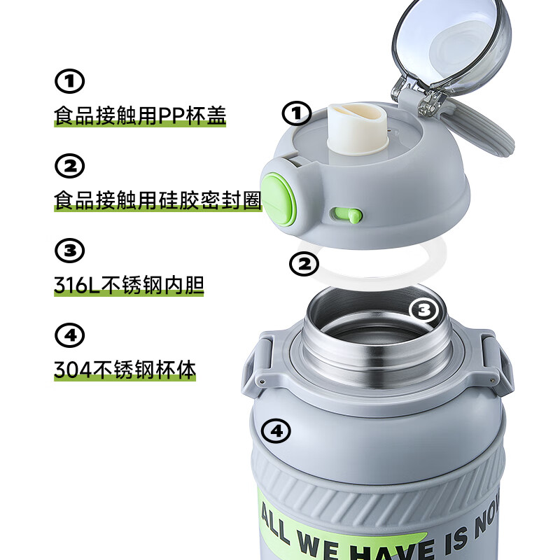纯派·墩墩保温桶1.2L瑞雪白色