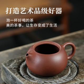 红青百年宜兴紫砂壶纯手工小茶壶泡茶壶 原矿紫泥西施壶200ml紫砂壶