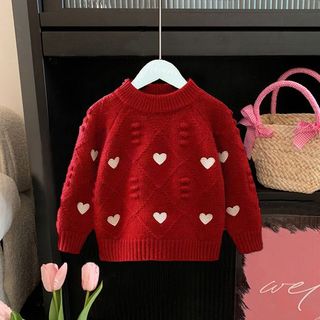 女童毛衣2025春秋新款儿童冬装洋气爱心针织毛衣爱心宝宝针织毛线