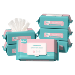 HELLOJOY 宠物湿巾狗狗湿纸巾幼犬猫咪擦泪痕眼睛湿巾纸清洁用品100抽