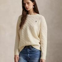 Women's Cable Wool-Cashmere Crew Neck Sweater