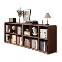 锦需实木书架落地胡桃木色自由组合客厅柜子储物柜家用格子书柜置物柜 【加深12格】180x30x60cm