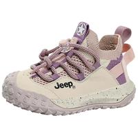 jeep童鞋男童2024春秋款红色软底透气网面儿童鞋子女童运动鞋