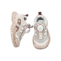 天美意天美意儿童2025年秋季女童中大童软底休闲鞋男童百搭潮运动鞋 米色 26