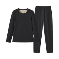 COSMO LADY/都市丽人 远红外抗静电 女士保暖衣套装 黑色 2XL