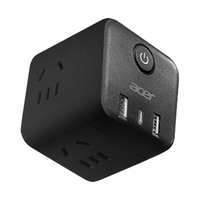 acer宏碁国标魔方插座/插座转换器/usb插座/转换插头/宿舍充电4位一转多无线魔方插座OCB320(黑色) 3位魔方USB+typec
