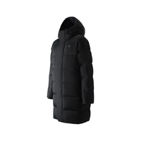 KOLON SPORT 户外羽绒服 男女同款防泼水长款连帽重量羽绒服 LUDJ5WNT18-BK