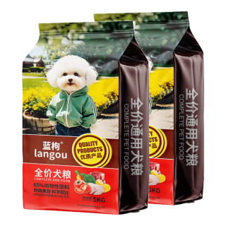 蓝枸 狗粮20斤装通用型金毛泰迪比熊拉布拉多40小型成犬大型幼犬粮10kg