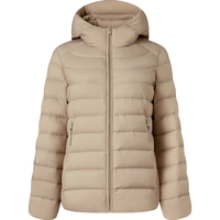 坦博尔羽绒服女连帽轻薄2024舒适短款修身轻便冬季外套TBF310218D 燕麦卡其 155/80A