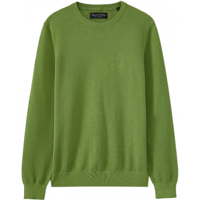 Marc O'Polo/MOP春秋季纯棉圆领套头宽松简约百搭长袖针织衫男士 草绿色437 XL