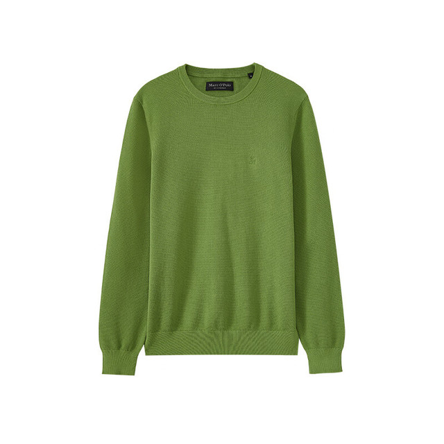Marc O'Polo 马可波罗 MOP春秋季纯棉圆领套头宽松简约百搭长袖针织衫男士 草绿色437 XL
