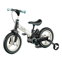 Nadle纳豆儿童自行车平衡车三合一1一3一6岁脚踏折叠单车 橄榄绿 12寸