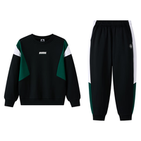 361°童装男女童针织套装年冬季通码运动套装 经典黑/经典黑 150