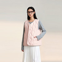 Artsdon/阿仕顿2025年秋冬男女宽松休闲高端百搭羊毛马甲坎肩 粉色 L