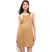Sellynear装连衣裙夏装高级感时尚中长款孕妈裙小香风无袖裙子大码舒适 奶咖色 M