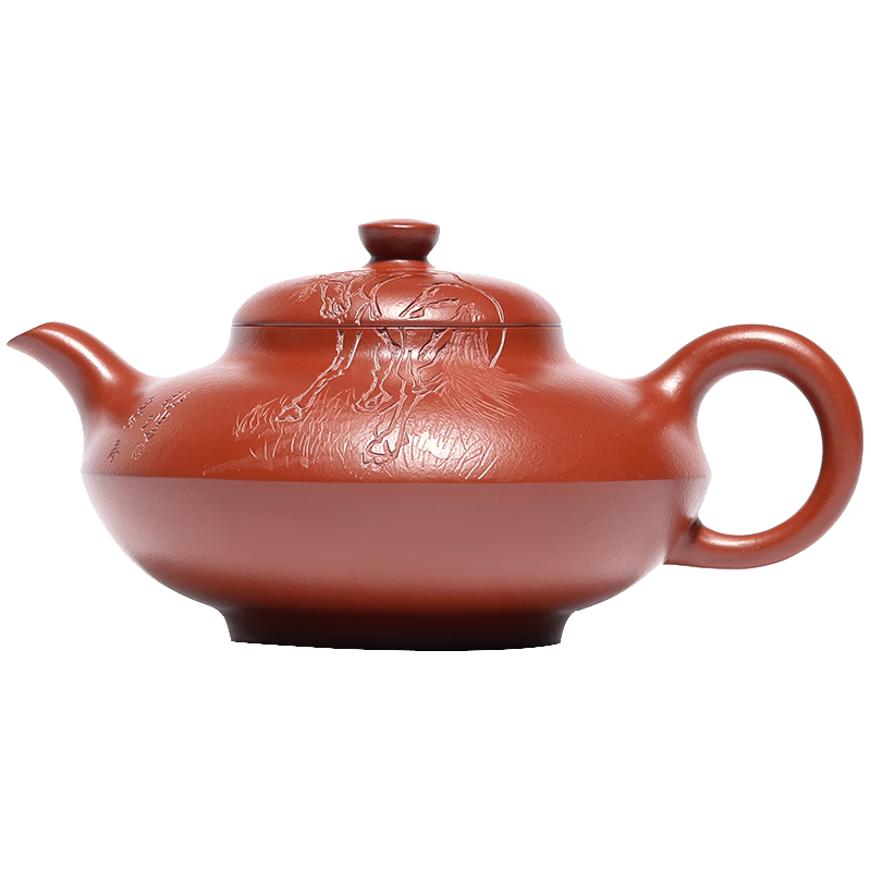 百年利永 宜兴名家纯全手工紫砂壶原矿朱泥合欢·回眸功夫茶具泡茶壶265cc 合欢·回眸 265ml