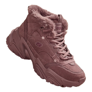 斯凯奇Skechers机能风老爹鞋女时尚加绒保暖中帮休闲运动靴167338 35