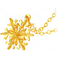 周大生18K金项链闪闪立体雪花吊坠锁骨链颈链 18K雪花项链