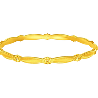 周大福鸢尾花实心手镯女足金镯子(工费1680)54mm 约19.02g EOF1508